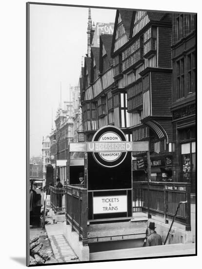 The Front of Staples Inn and the Entrance to Holborn Underground Station Central London-null-Mounted Photographic Print