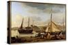 The Front Port of Rouen in 1834 Painting by Camille Corot (1796-1875) 1834 Sun. 1,1X1,73 M Rouen, M-Jean Baptiste Camille Corot-Stretched Canvas