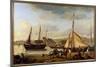 The Front Port of Rouen in 1834 Painting by Camille Corot (1796-1875) 1834 Sun. 1,1X1,73 M Rouen, M-Jean Baptiste Camille Corot-Mounted Giclee Print