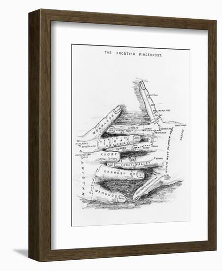 'The Frontier Fingerpost' Outlining the North-West Frontier of British India, from 'Gun-Running…-English School-Framed Giclee Print