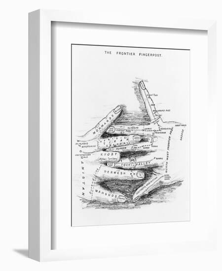 'The Frontier Fingerpost' Outlining the North-West Frontier of British India, from 'Gun-Running…-English School-Framed Giclee Print