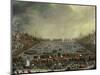 The Frost Fair of the Winter of 1683-4 on the Thames, with Old London Bridge in the Distance C.1685-English-Mounted Giclee Print