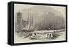 The Frost, the Thames at Billingsgate-Edwin Weedon-Framed Stretched Canvas