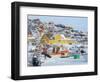 The frozen harbor of Uummannaq during winter in northern West Greenland-Martin Zwick-Framed Photographic Print
