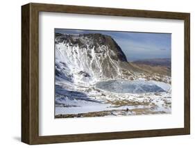 The Frozen Llyn Y Gadair Below Summit of Cyfrwy-Duncan Maxwell-Framed Photographic Print