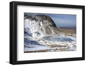 The Frozen Llyn Y Gadair Below Summit of Cyfrwy-Duncan Maxwell-Framed Photographic Print