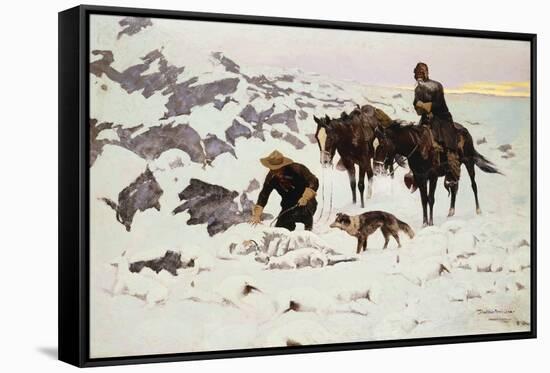 The Frozen Sheepherder-Frederic Sackrider Remington-Framed Stretched Canvas