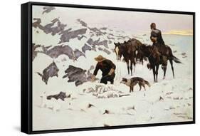 The Frozen Sheepherder-Frederic Sackrider Remington-Framed Stretched Canvas