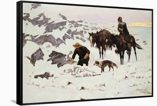 The Frozen Sheepherder-Frederic Sackrider Remington-Framed Stretched Canvas