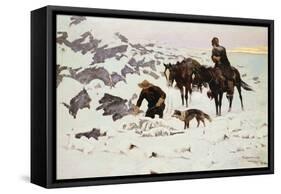 The Frozen Sheepherder-Frederic Sackrider Remington-Framed Stretched Canvas