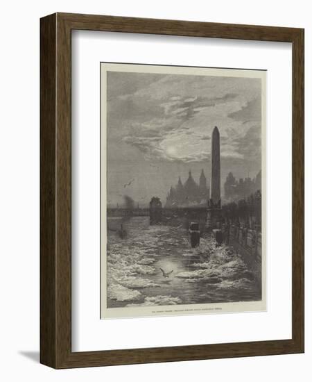 The Frozen Thames, Seagulls Circling Round Cleopatra's Needle-null-Framed Giclee Print