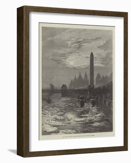 The Frozen Thames, Seagulls Circling Round Cleopatra's Needle-null-Framed Giclee Print