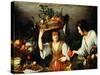 The Fruit Seller-Bernardo Strozzi-Stretched Canvas