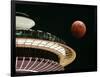 The Full Moon Turns Red and Orange as It Passes the Space Needle-null-Framed Photographic Print