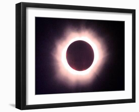 The Full Solar Eclipse is Seen in Saint Pierre Du Port Near Normandy, France-null-Framed Premium Photographic Print