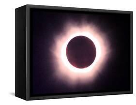 The Full Solar Eclipse is Seen in Saint Pierre Du Port Near Normandy, France-null-Framed Stretched Canvas