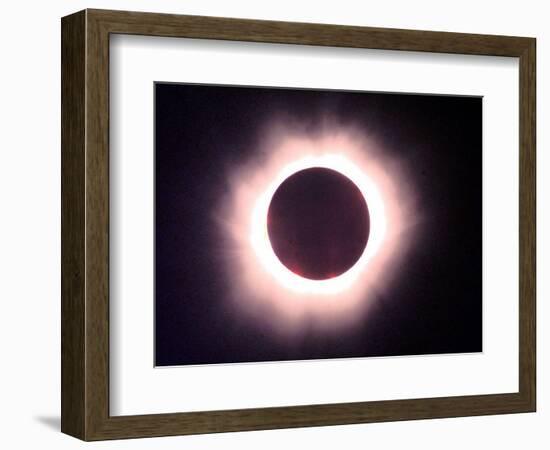 The Full Solar Eclipse is Seen in Saint Pierre Du Port Near Normandy, France-null-Framed Photographic Print