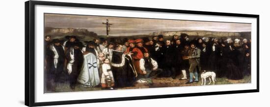 The Funeral at Ornans, 1850-Gustave Courbet-Framed Giclee Print