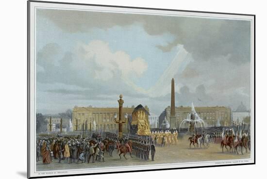 The Funeral Cortege of Napoleon I Passing Through the Place de la Concorde 15 December 1840-Jacques Guiaud-Mounted Art Print