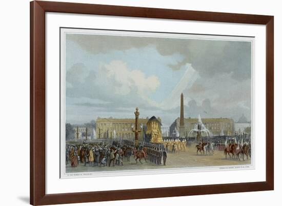 The Funeral Cortege of Napoleon I Passing Through the Place de la Concorde 15 December 1840-Jacques Guiaud-Framed Premium Giclee Print