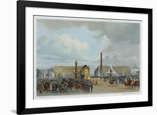 The Funeral Cortege of Napoleon I Passing Through the Place de la Concorde 15 December 1840-Jacques Guiaud-Framed Premium Giclee Print