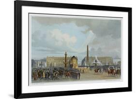 The Funeral Cortege of Napoleon I Passing Through the Place de la Concorde 15 December 1840-Jacques Guiaud-Framed Premium Giclee Print