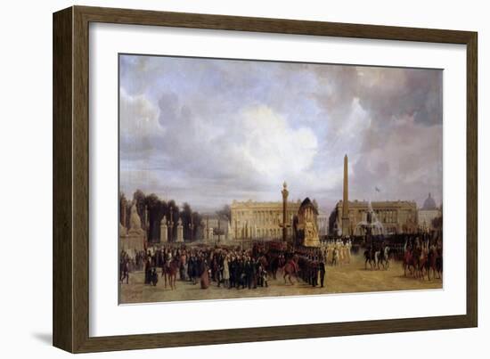 The Funeral Cortege of Napoleon I Passing Through the Place De La Concorde 15 December 1840-Jacques Guiaud-Framed Giclee Print