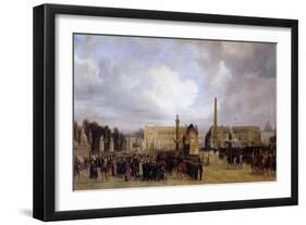 The Funeral Cortege of Napoleon I Passing Through the Place De La Concorde 15 December 1840-Jacques Guiaud-Framed Giclee Print