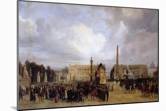 The Funeral Cortege of Napoleon I Passing Through the Place De La Concorde 15 December 1840-Jacques Guiaud-Mounted Giclee Print