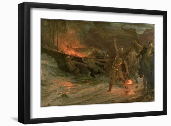 The Funeral of a Viking, 1893-Frank Bernard Dicksee-Framed Giclee Print
