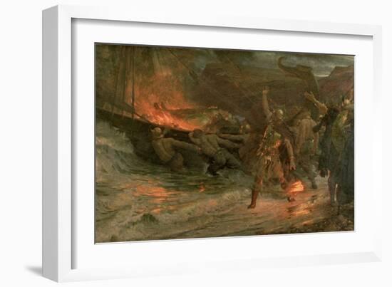 The Funeral of a Viking, 1893-Frank Bernard Dicksee-Framed Giclee Print