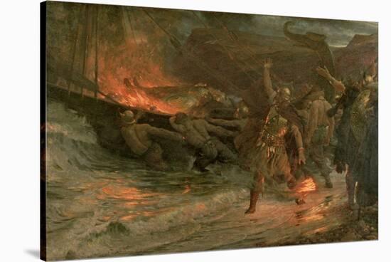 The Funeral of a Viking, 1893-Frank Bernard Dicksee-Stretched Canvas