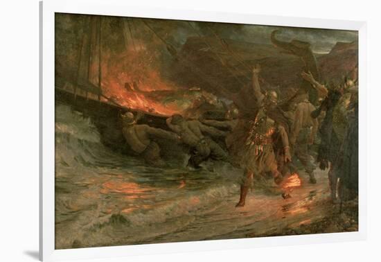 The Funeral of a Viking, 1893-Frank Bernard Dicksee-Framed Giclee Print