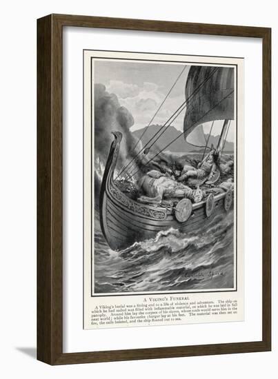 The Funeral of a Viking Chief-Lancelot Speed-Framed Art Print