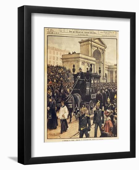 The Funeral of Giuseppe Verdi, Milan, 10th February 1901-null-Framed Giclee Print