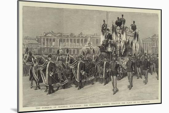 The Funeral of Marshal Macmahon, the Procession Passing Through the Place De La Concorde-null-Mounted Giclee Print