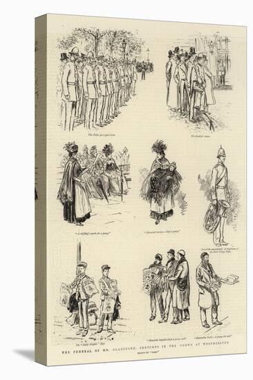 The Funeral of Mr Gladstone; Sketches in the Crowd at Westminster-null-Stretched Canvas