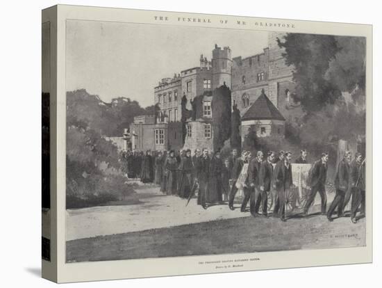 The Funeral of Mr Gladstone, the Procession Leaving Hawarden Castle-Charles Auguste Loye-Stretched Canvas