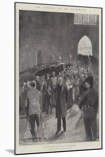 The Funeral of Mr Gladstone, the Public Viewing the Lying-In-State in Westminster Hall-Thomas Walter Wilson-Mounted Giclee Print