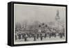 The Funeral of President Faure, the Procession Passing the Place De La Republique-Frederic De Haenen-Framed Stretched Canvas