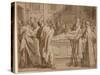 The Funeral of Raymond Diocrès: an Episode from the Story of St Bruno, 1619-21 (Brush and Brown Ink-Giovanni Lanfranco-Stretched Canvas