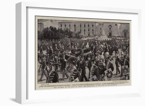 The Funeral of the King of Italy, the Procession on the Way to the Pantheon-Henry Marriott Paget-Framed Giclee Print