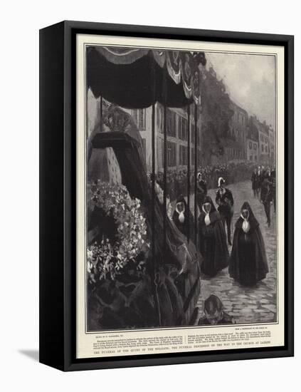 The Funeral of the Queen of the Belgians, the Funeral Procession on the Way to the Church at Laeken-William Hatherell-Framed Stretched Canvas