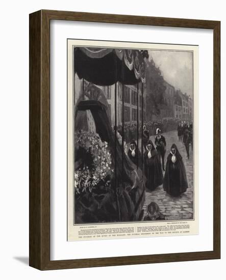 The Funeral of the Queen of the Belgians, the Funeral Procession on the Way to the Church at Laeken-William Hatherell-Framed Giclee Print