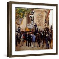 The Funeral of Victor Hugo (1802 - 1885) Place De L'etoile on June 1, 1885. Painting by Jean Beraud-Jean Beraud-Framed Giclee Print