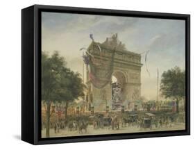 The Funeral of Victor Hugo (1802-85) 1885-Georges Francois Guiaud-Framed Stretched Canvas