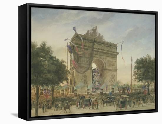 The Funeral of Victor Hugo (1802-85) 1885-Georges Francois Guiaud-Framed Stretched Canvas