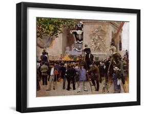 The Funeral of Victor Hugo at the Arc de Triomphe, 1885-Jean Béraud-Framed Giclee Print