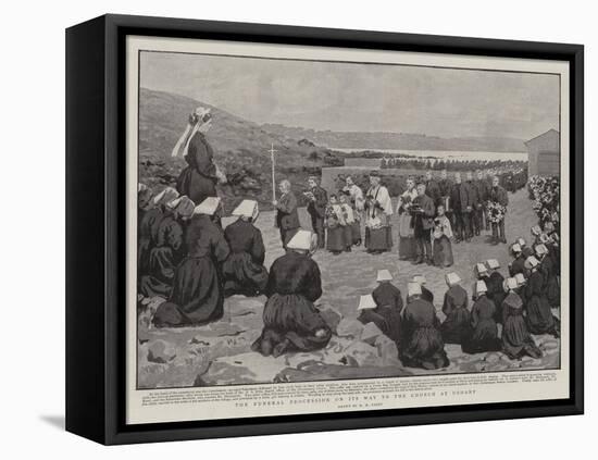 The Funeral Procession on its Way to the Church at Ushant-Henry Marriott Paget-Framed Stretched Canvas