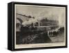 The Funeral Train Passing Through Chester-Charles Joseph Staniland-Framed Stretched Canvas